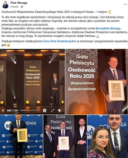 Podziękowania z Facebooka