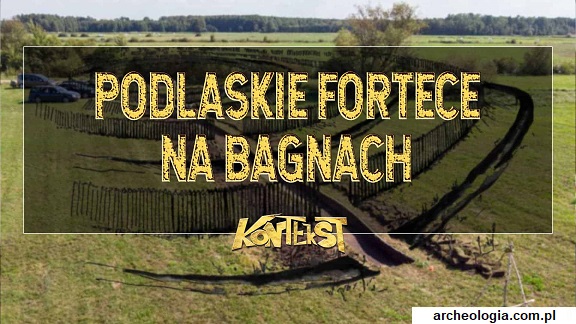 Logo Kontekst, Podlasie fortresses in the swamps, an interpretation of embankments in the background