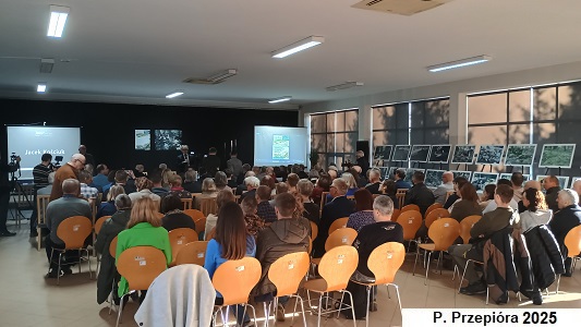 The speaker's scientific presentation