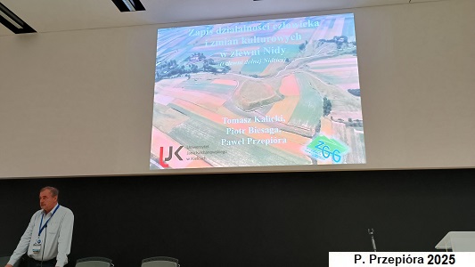 The speaker's scientific presentation